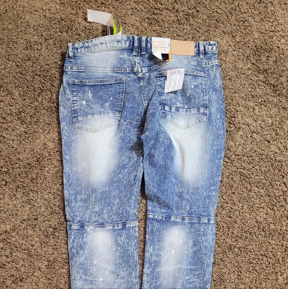 Smoke Rise Distressed Paint Flex Stiched Jeans Men's Size 38x32 - Picture 2 of 6